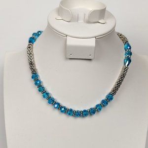 💖💖NWT BALLET BRAND SILVER & TURQUOISE BEADED NECKLACE